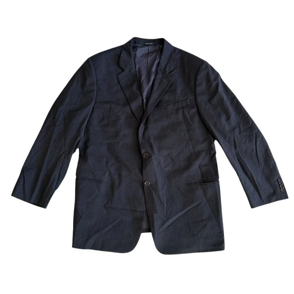 Armani Collezioni Men Blue Wool Blazer Jacket 46R formal Saks 5th Ave Careercore